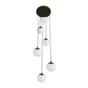 Ver imagem 1 de Pendente Moderno Preto P/ Pé Direito Alto Sala Vão de Escada Arevo Iluminação Jabuticaba 82P6 VIDRO 