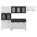 Ver imagem 2 de Cozinha Completa Modulada de Aço 4 Peças com Vidros e Gabinete Pia Multimóveis CR20351 