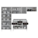 Ver imagem 4 de Cozinha Completa Modulada de Aço 4 Peças com Vidros e Gabinete Pia Multimóveis CR20351 