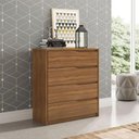 Ver imagem 3 de Cômoda Átria e Guarda Roupa Casal Laredo Amêndola Touch Nude Prime Flex com Portas de Vidro