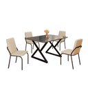 Ver imagem 2 de Conjunto Sala de Jantar Mesa 120x90cm Base Império Tampo Mdf Laca com Vidro Malibu