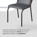 Ver imagem 6 de Conjunto Sala de Jantar Mesa 120x90cm Base Império Tampo MDF Laca com Vidro Malibu Preto/Grafite