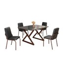 Ver imagem 2 de Conjunto Sala de Jantar Mesa 120x90cm Base Império Tampo Mdf Laca com Vidro Malibu