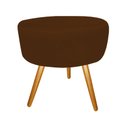 Ver imagem 5 de Kit Namoradeira + 1 Poltrona Decorativa Nina Capitonê + Puff Redondo Couro Marrom Pés Madeira Mz Dec