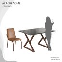 Ver imagem 5 de Conjunto Sala de Jantar Mesa 120x90cm Base Império Tampo Mdf Laca com Vidro Malibu