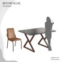 Ver imagem 5 de Conjunto Sala de Jantar Mesa 120x90cm Base Império Tampo MDF Laca com Vidro Malibu Marrom