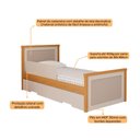 Ver imagem 5 de Bicama Solteiro Bela Nature/off White com Proteção Lateral e Cama Auxiliar - 100% Mdf - Cimol