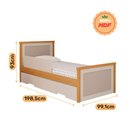 Ver imagem 4 de Bicama Solteiro Bela Nature/off White com Proteção Lateral e Cama Auxiliar - 100% Mdf - Cimol