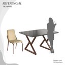 Ver imagem 5 de Conjunto Sala de Jantar Mesa 120x90cm Base Império Tampo Mdf Laca com Vidro Malibu