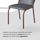 Ver imagem 6 de Conjunto Sala de Jantar Mesa 120x90cm Base Império Tampo MDF Laca com Vidro Malibu Marrom/Grafite