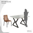 Ver imagem 5 de Conjunto Sala de Jantar Mesa 120x90cm Base Império Tampo MDF Laca com Vidro Malibu Preto/Marrom