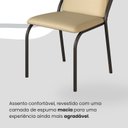 Ver imagem 6 de Conjunto Sala de Jantar Mesa 120x90cm Base Império Tampo MDF Laca com Vidro Malibu Preto/Creme