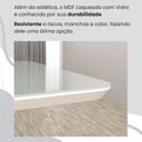 Ver mais imagens de Conjunto Sala de Jantar Mesa 120x90cm Base Império Tampo MDF Laca com Vidro Malibu Preto/Creme