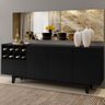 Balcão Buffet Duna com Adega 3 Portas 1 Gaveta Preto Tx - Mavaular - 1