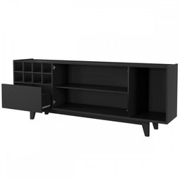 Balcão Buffet Duna com Adega 3 Portas 1 Gaveta Preto Tx - Mavaular - 3