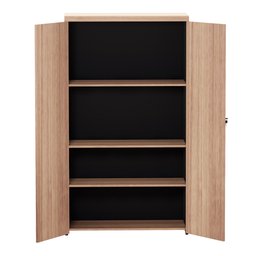 Armario Alto 02 Portas Pe 40 Pandin 1,60 M Noce Naturale e Preto - 2