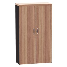 Armario Alto 02 Portas Pe 40 Pandin 1,60 M Noce Naturale e Preto - 1