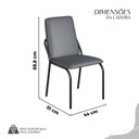 Ver imagem 4 de Conjunto Sala de Jantar Mesa 120x90cm Base Império Tampo MDF Laca com Vidro Malibu Preto/Grafite