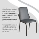 Ver imagem 7 de Conjunto Sala de Jantar Mesa 120x90cm Base Império Tampo MDF Laca com Vidro Malibu Preto/Grafite