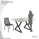 Ver imagem 5 de Conjunto Sala de Jantar Mesa 120x90cm Base Império Tampo MDF Laca com Vidro Malibu Preto/Grafite