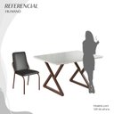 Ver imagem 5 de Conjunto Sala de Jantar Mesa 120x90cm Base Império Tampo MDF Laca com Vidro Malibu Marrom/Preto