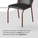 Ver imagem 6 de Conjunto Sala de Jantar Mesa 120x90cm Base Império Tampo MDF Laca com Vidro Malibu Marrom/Preto