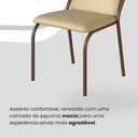 Ver imagem 6 de Conjunto Sala de Jantar Mesa 120x90cm Base Império Tampo MDF Laca com Vidro Malibu Marrom/Creme
