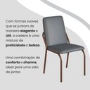 Ver imagem 7 de Conjunto Sala de Jantar Mesa 120x90cm Base Império Tampo MDF Laca com Vidro Malibu Marrom/Grafite