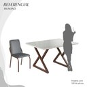 Ver imagem 5 de Conjunto Sala de Jantar Mesa 120x90cm Base Império Tampo MDF Laca com Vidro Malibu Marrom/Grafite