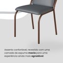 Ver imagem 6 de Conjunto Sala de Jantar Mesa 120x90cm Base Império Tampo MDF Laca com Vidro Malibu Marrom/Grafite