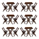 Ver imagem 1 de Kit 6 Conjuntos Mesa Dobrável para Bar e Restaurante 60x60cm com 2 Cadeiras em Madeira Maciça - Imbu