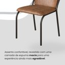 Ver imagem 6 de Conjunto Sala de Jantar Mesa 160x90cm Base Império Tampo MDF Malibu Preto/Marrom