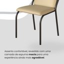 Ver imagem 6 de Conjunto Sala de Jantar Mesa 160x90cm Base Império Tampo MDF Malibu Preto/Creme