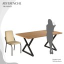 Ver imagem 5 de Conjunto Sala de Jantar Mesa 160x90cm Base Império Tampo MDF Malibu Preto/Creme