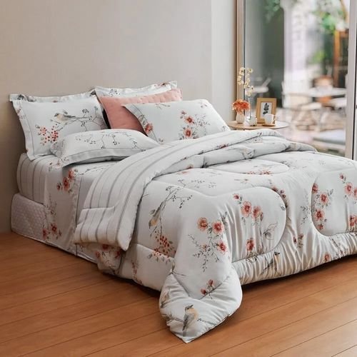 JOGO DE CAMA 100% CETIM DE ALGODÃO LEPPER 1,38m x 1,88m, ESTAMPADA
