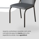 Ver imagem 6 de Conjunto Sala de Jantar Mesa 160x90cm Base Império Tampo MDF Malibu Preto/Grafite