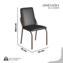 Ver imagem 4 de Conjunto Sala de Jantar Mesa 160x90cm Base Império Tampo MDF Malibu Marrom/Preto
