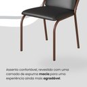 Ver imagem 6 de Conjunto Sala de Jantar Mesa 160x90cm Base Império Tampo MDF Malibu Marrom/Preto