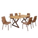 Ver imagem 2 de Conjunto Sala de Jantar Mesa 160x90cm Base Império Tampo MDF Malibu Marrom