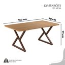 Ver imagem 3 de Conjunto Sala de Jantar Mesa 160x90cm Base Império Tampo MDF Malibu Marrom
