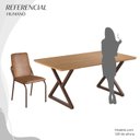 Ver imagem 5 de Conjunto Sala de Jantar Mesa 160x90cm Base Império Tampo MDF Malibu Marrom