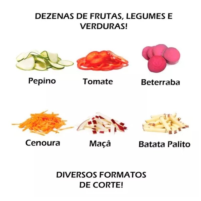 Cortador Fatiador Mandoline Multifuncional 5 Funções Inox - 4