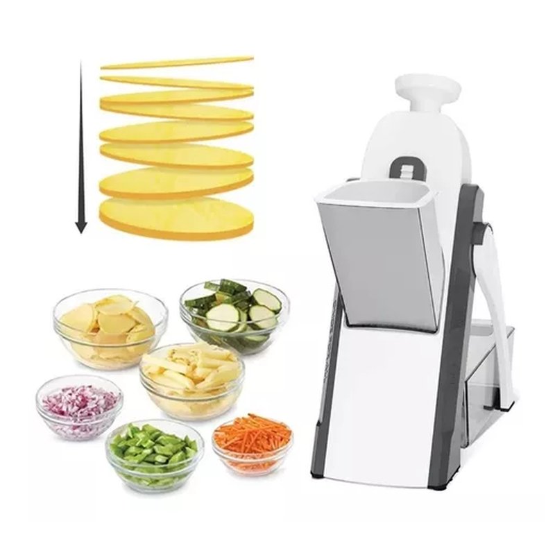 Cortador Fatiador Mandoline Multifuncional 5 Funções Inox - 1