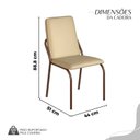 Ver imagem 4 de Conjunto Sala de Jantar Mesa 160x90cm Base Império Tampo MDF Malibu Marrom/Creme