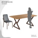 Ver imagem 5 de Conjunto Sala de Jantar Mesa 160x90cm Base Império Tampo MDF Malibu Marrom/Grafite