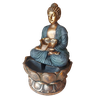 Fonte Decorativa Buda Manto Acinzentado sob Flor de Lotus 101m Motor 220v - 2