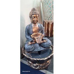 Fonte Decorativa Buda Manto Acinzentado sob Flor de Lotus 101m Motor 220v - 4
