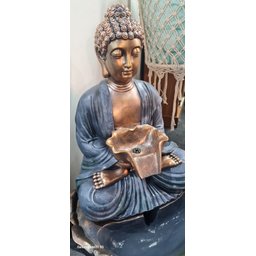 Fonte Decorativa Buda Manto Acinzentado sob Flor de Lotus 101m Motor 220v - 6