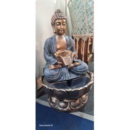 Fonte Decorativa Buda Manto Acinzentado sob Flor de Lotus 101m Motor 220v - 5