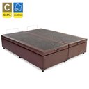 Ver imagem 2 de Cama Box Baú Casal Bipartido Sintético Marrom Emth 138x188x40